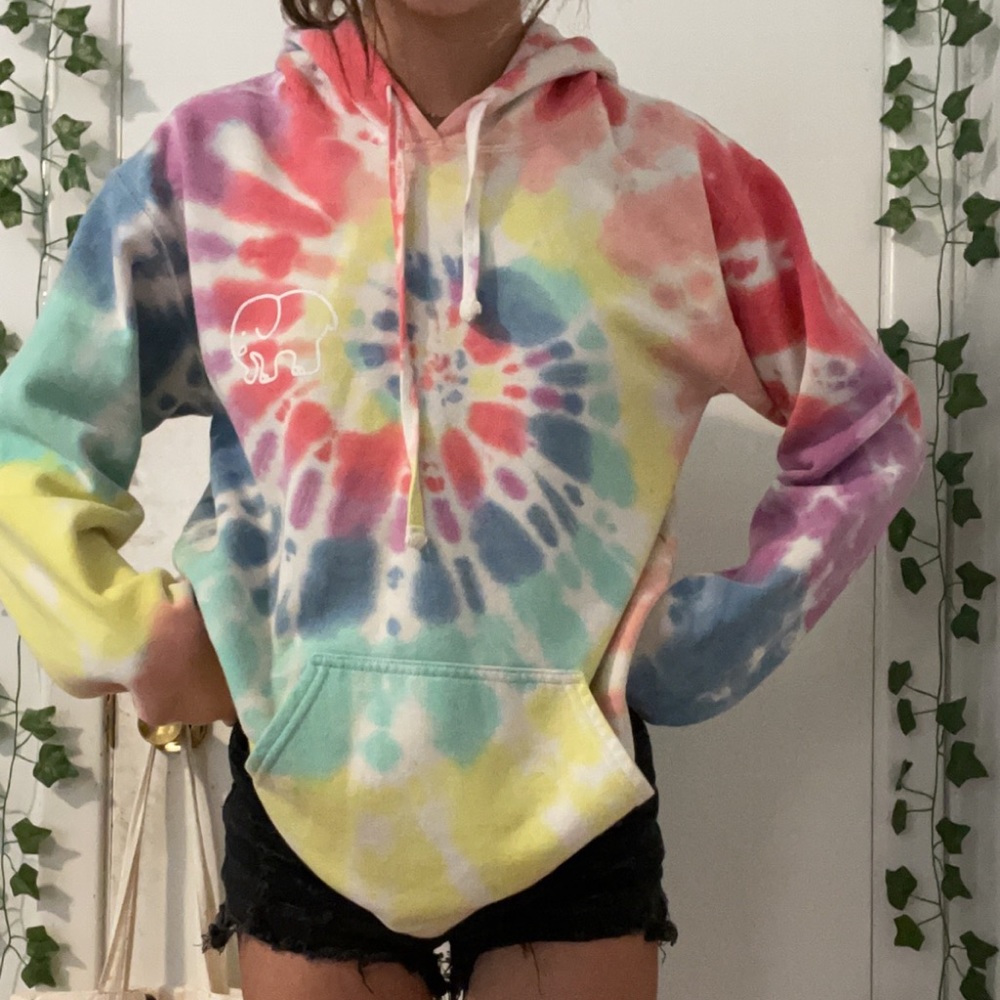 Ivory Ella rainbow tie dye hoodie